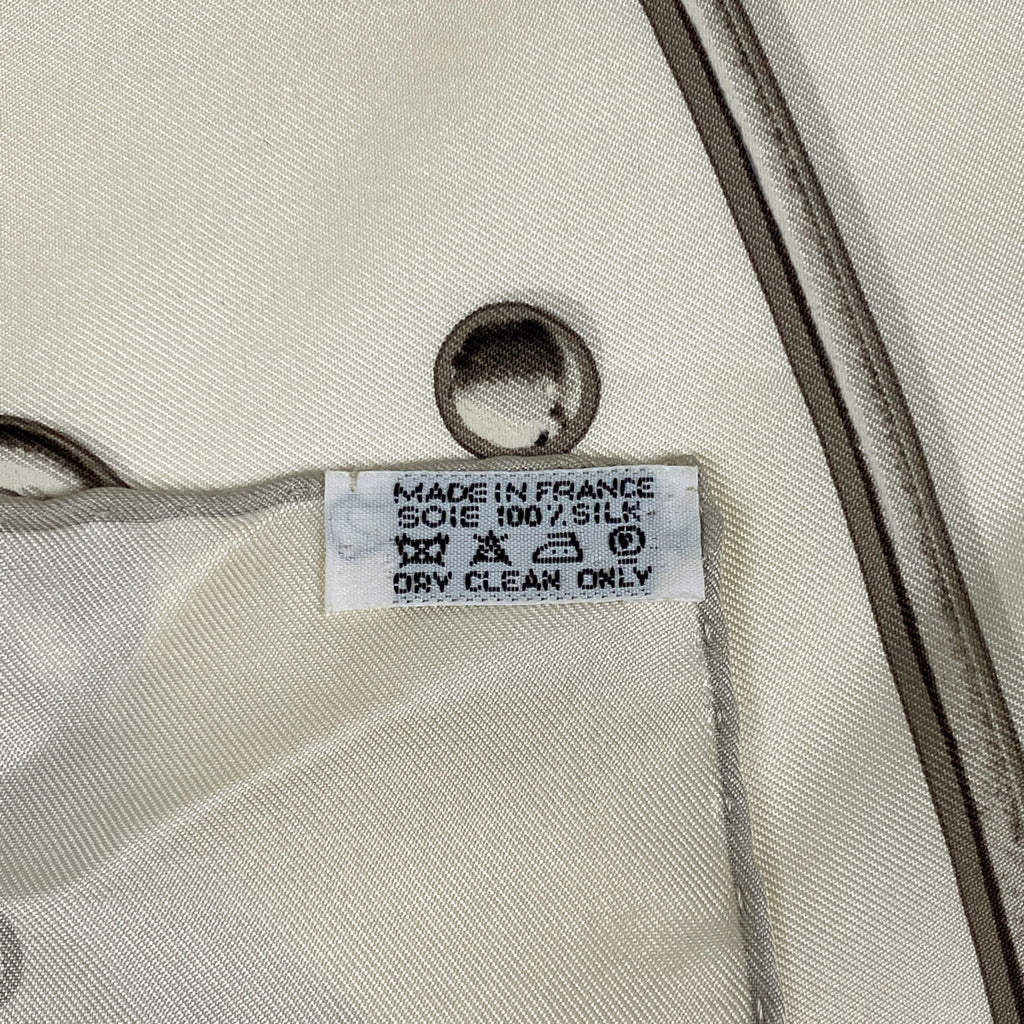 エルメス カレ 90 VIF ARGENT 銀の雫 Hロゴ 馬 スカーフ シルク ホワイト レディース 【中古】brbag