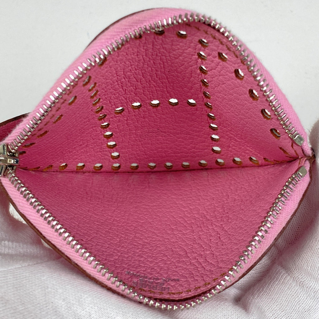 エルメス Hロゴ コインケース パンチング コインパース コインケース レザー ピンク レディース 【中古】brbag