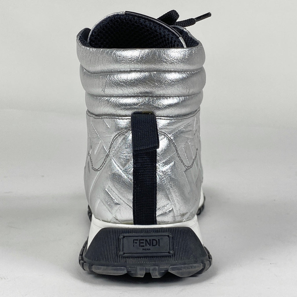 フェンディ ズッカ柄 ハイカット スニーカー 靴 スニーカー レザー シルバー メンズ 【中古】brapp