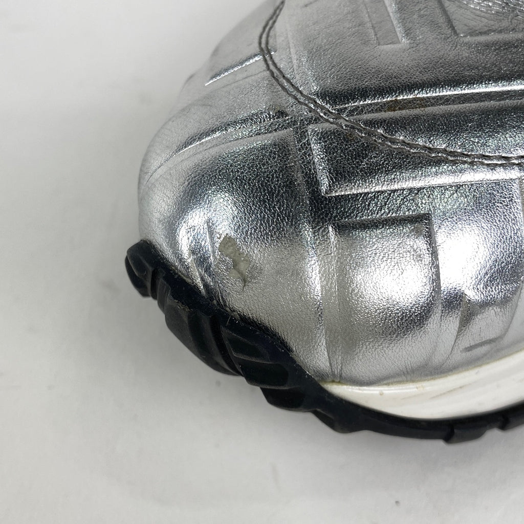 フェンディ ズッカ柄 ハイカット スニーカー 靴 スニーカー レザー シルバー メンズ 【中古】brapp