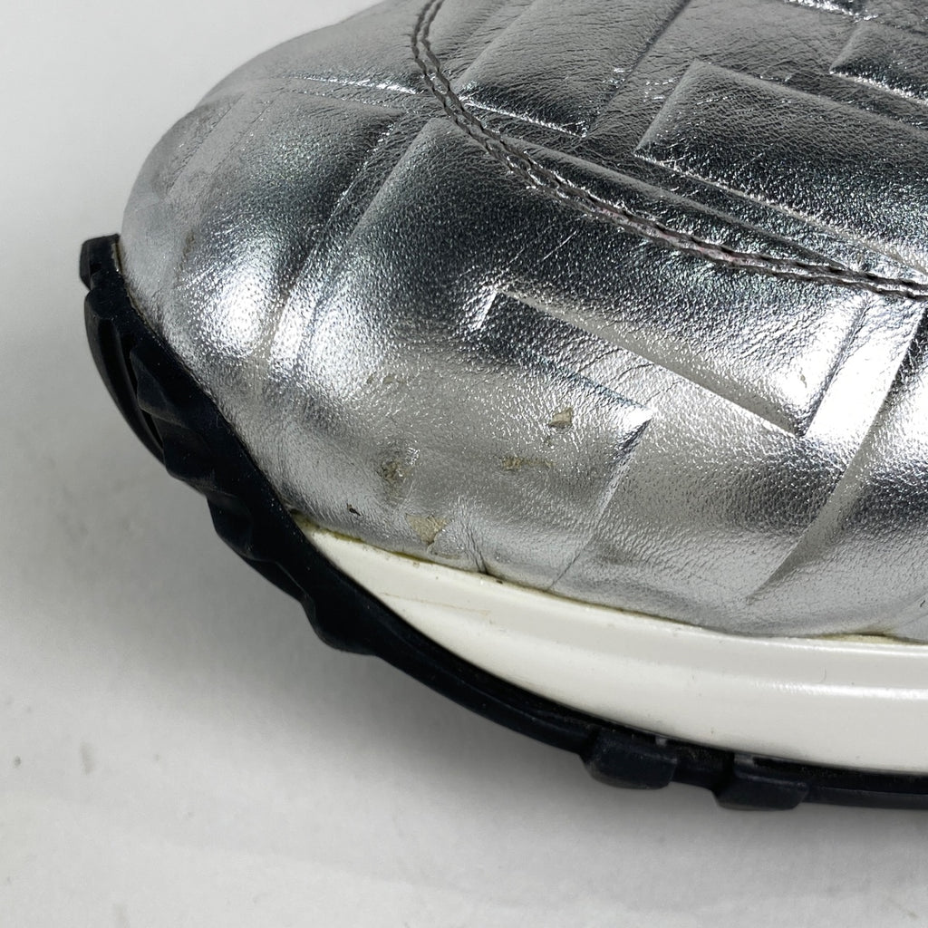 フェンディ ズッカ柄 ハイカット スニーカー 靴 スニーカー レザー シルバー メンズ 【中古】brapp