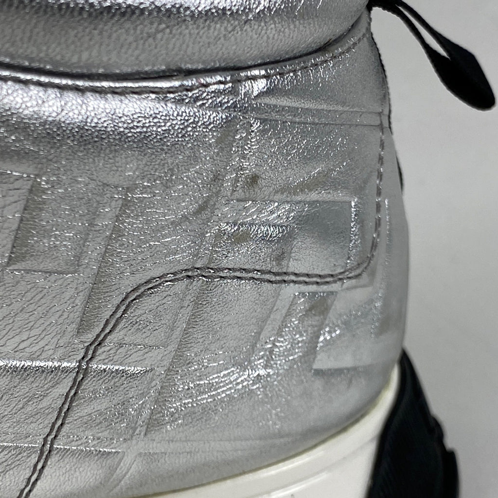 フェンディ ズッカ柄 ハイカット スニーカー 靴 スニーカー レザー シルバー メンズ 【中古】brapp