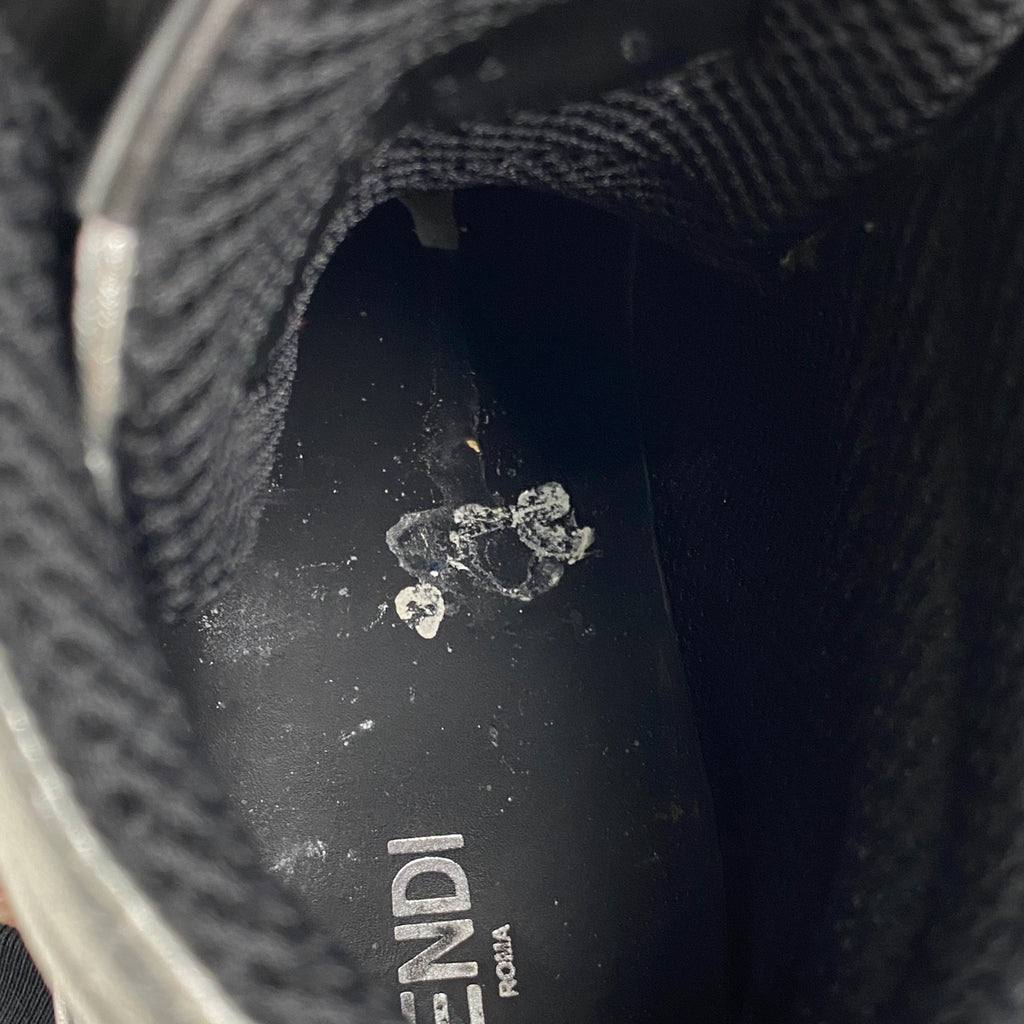 フェンディ ズッカ柄 ハイカット スニーカー 靴 スニーカー レザー シルバー メンズ 【中古】brapp