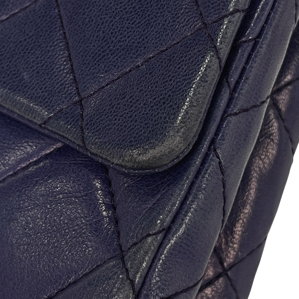 シャネル ミニ マトラッセ シングルフラップ チェーン ショルダーバッグ ココマーク ショルダーバッグ レザー パープル レディース 【中古】brbag