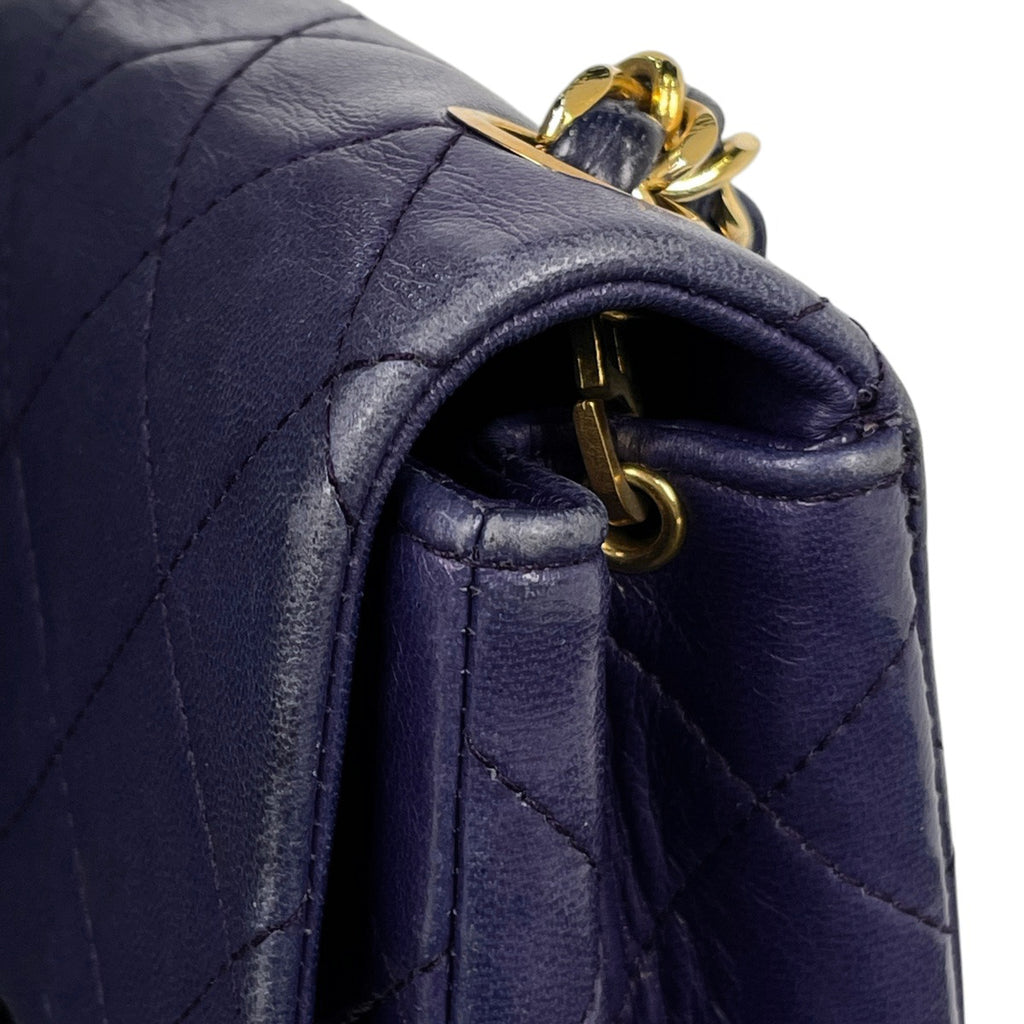 シャネル ミニ マトラッセ シングルフラップ チェーン ショルダーバッグ ココマーク ショルダーバッグ レザー パープル レディース 【中古】brbag