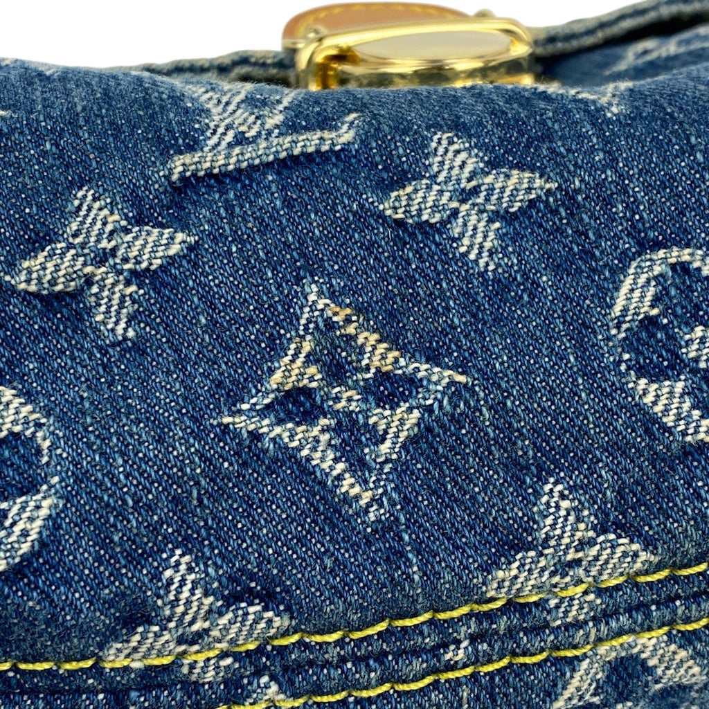 ルイ・ヴィトン ミニ プリーティ ハンドバッグ ワンショルダー 肩掛け ショルダーバッグ モノグラムデニム ブルー M95050 レディース 【中古】brbag