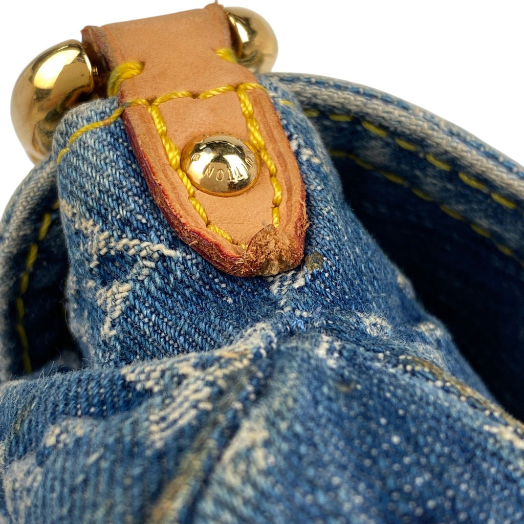 ルイ・ヴィトン ミニ プリーティ ハンドバッグ ワンショルダー 肩掛け ショルダーバッグ モノグラムデニム ブルー M95050 レディース 【中古】brbag