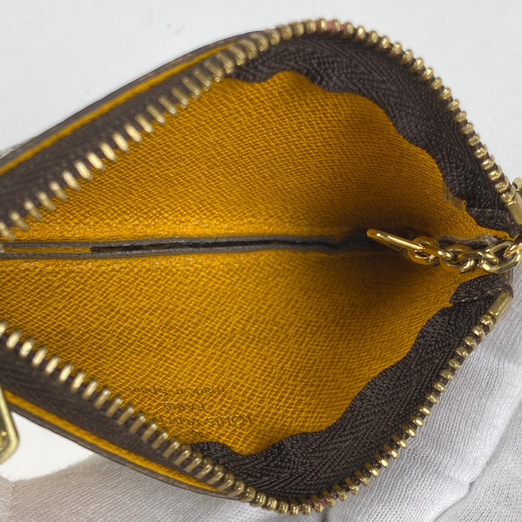 ルイ・ヴィトン ポシェット クレ 鍵入れ キーリング コインパース コインケース モノグラムグルーム ブラウン ジョーヌ M60033 レディース 【中古】brbag