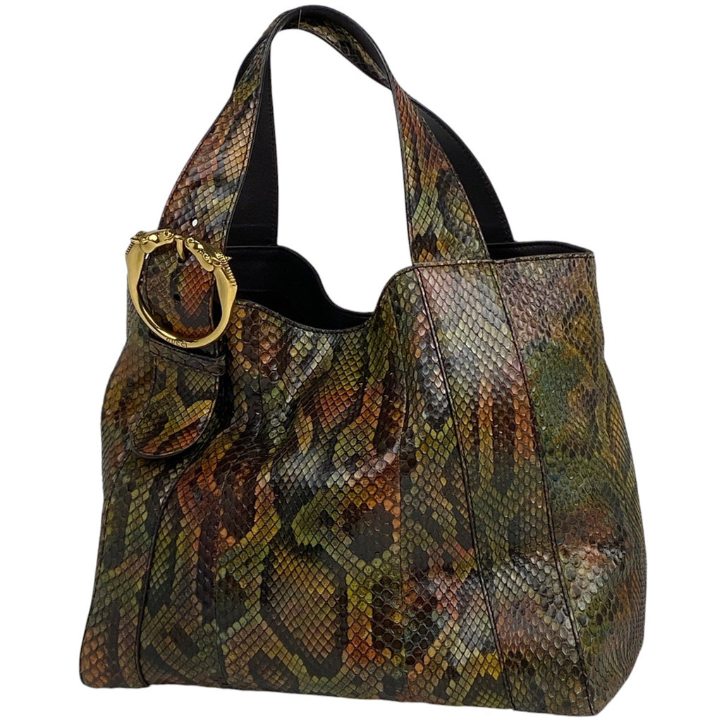 グッチ ダブルホース ハンドバッグ ハンドバッグ レザー ブラウン マルチカラー 296877 レディース 【中古】brbag