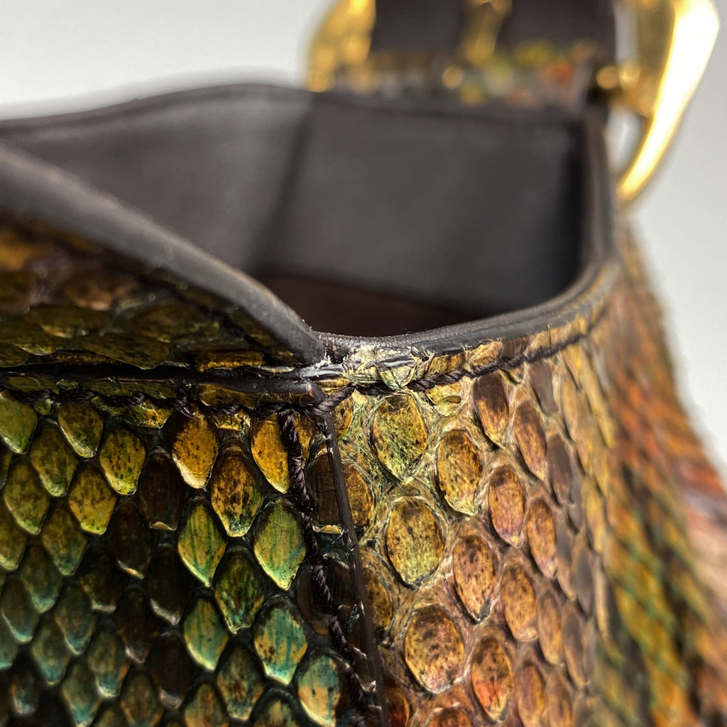 グッチ ダブルホース ハンドバッグ ハンドバッグ レザー ブラウン マルチカラー 296877 レディース 【中古】brbag