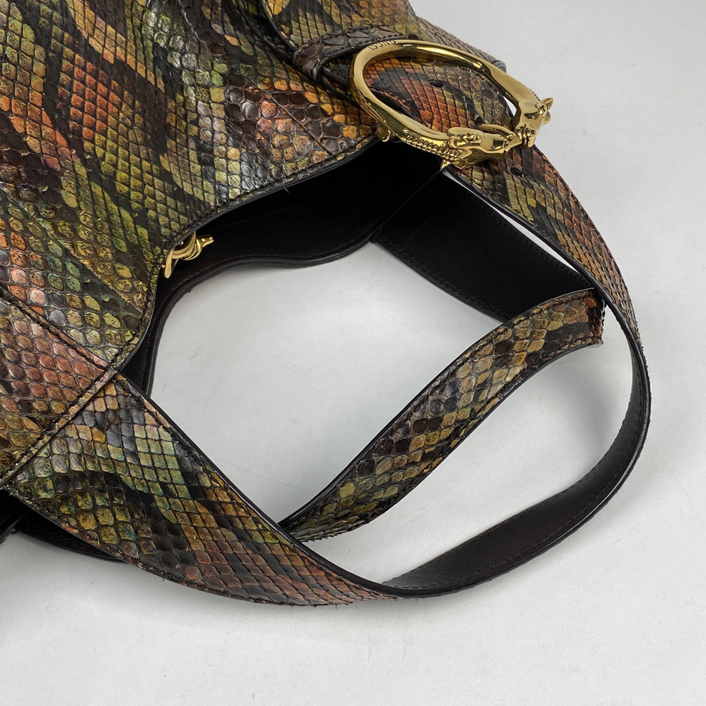 グッチ ダブルホース ハンドバッグ ハンドバッグ レザー ブラウン マルチカラー 296877 レディース 【中古】brbag