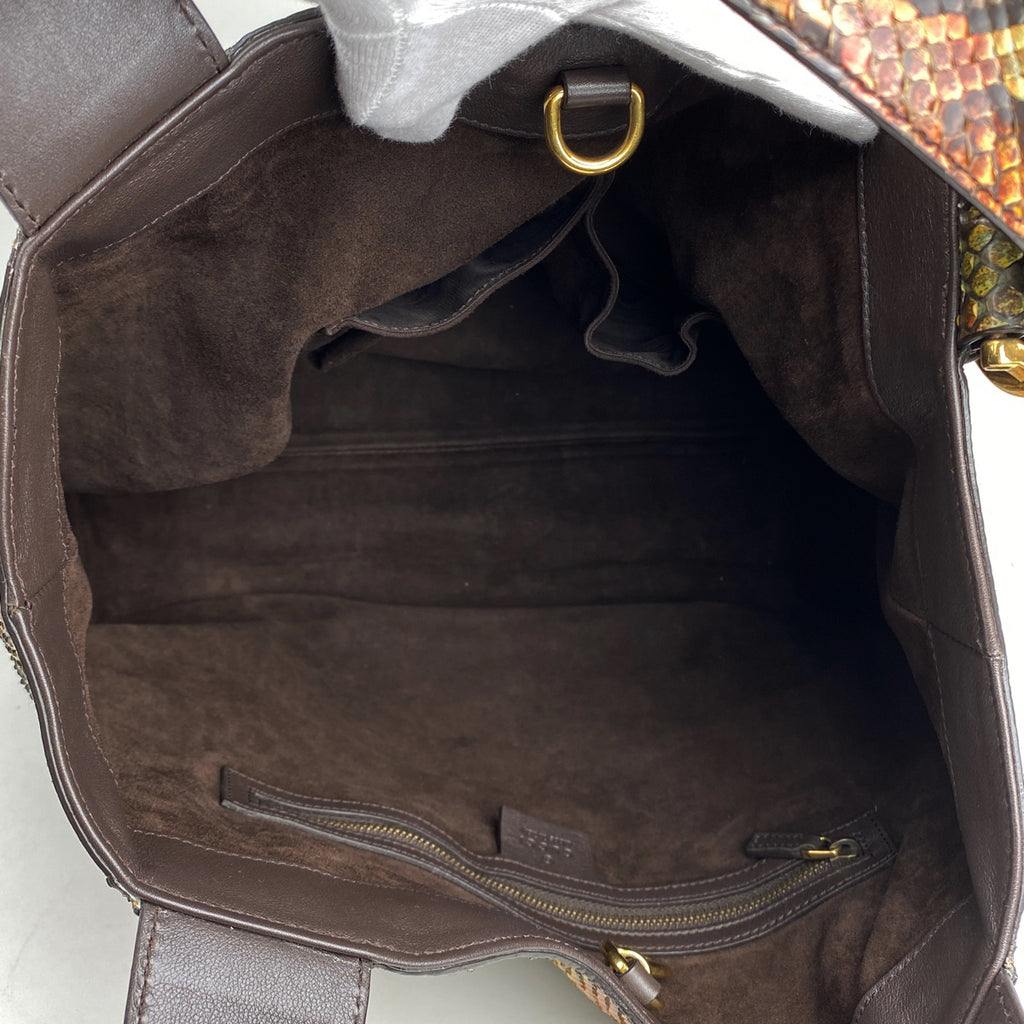 グッチ ダブルホース ハンドバッグ ハンドバッグ レザー ブラウン マルチカラー 296877 レディース 【中古】brbag