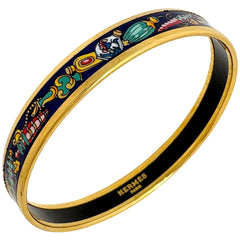 エルメス エマイユ PM 腕輪 七宝焼き バングル GP ゴールド ネイビー マルチカラー レディース ブランドアクセサリー 【中古】bracc