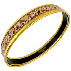 エルメス エマイユ PM 腕輪 七宝焼き バングル GP ベージュ ゴールド レディース ブランドアクセサリー 【中古】bracc