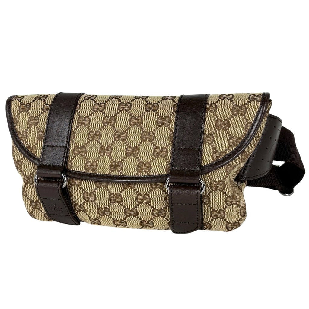 グッチ GUCCI GG柄 ウエストバッグ 中古品 グッチ GG柄 ウエストバッグ ボディバッグ GGキャンバス ブラウン