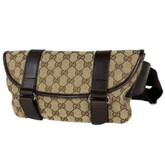 グッチ GG柄 ウエストバッグ ボディバッグ GGキャンバス ブラウン 145851 レディース ブランドバッグ・小物 【中古】brbag