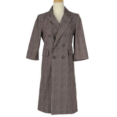 マルニ ロゴ 七分袖 トレンチコート 千鳥格子 ダブルブレスト バックスリット アウター トレンチコート 綿 ボルドー ホワイト ネイビー レディース ブランドアパレル 【中古】brapp