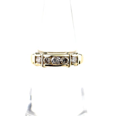 メレダイヤ デザインリング YG イエローゴールド 指輪 リング 11号 K18 ダイヤモンド レディース ノンブランドジュエリー 【中古】nbjwl