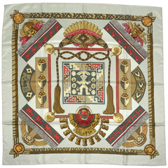 エルメス カレ 90 HUACA PIRU 神聖なるペルー スカーフ シルク ライトグリーン マルチカラー レディース 【中古】brbag