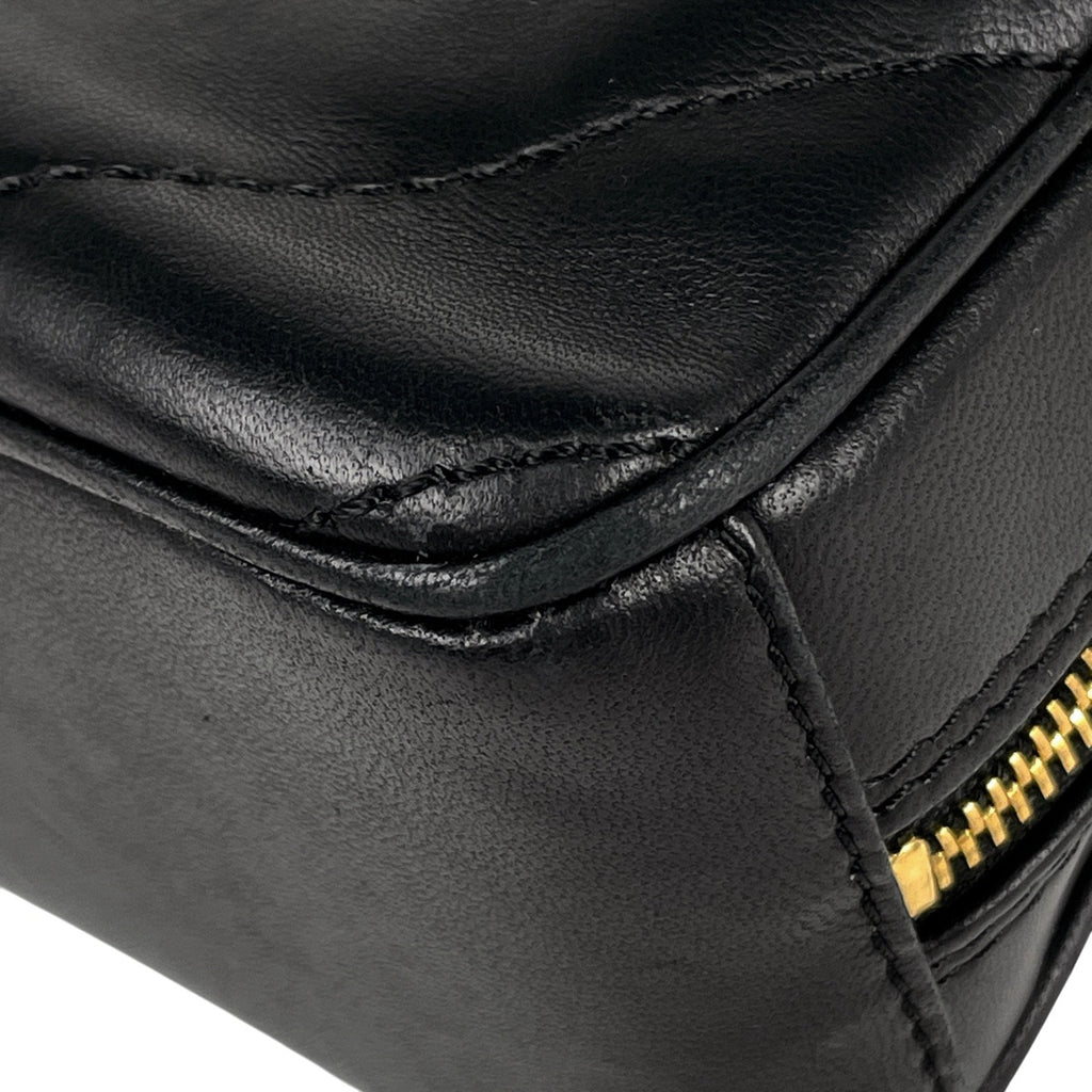 シャネル Vステッチ チェーン ハンドバッグ ココマーク ハンドバッグ レザー ブラック レディース 【中古】brbag