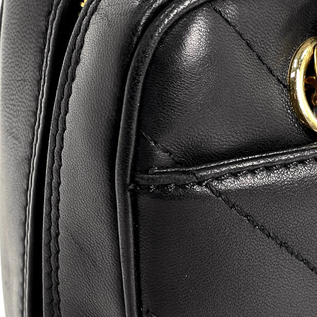 シャネル Vステッチ チェーン ハンドバッグ ココマーク ハンドバッグ レザー ブラック レディース 【中古】brbag