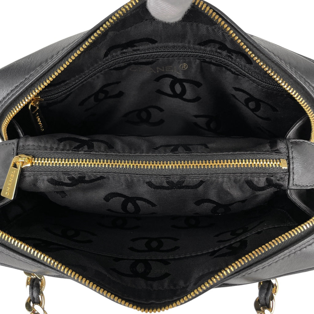 シャネル Vステッチ チェーン ハンドバッグ ココマーク ハンドバッグ レザー ブラック レディース 【中古】brbag