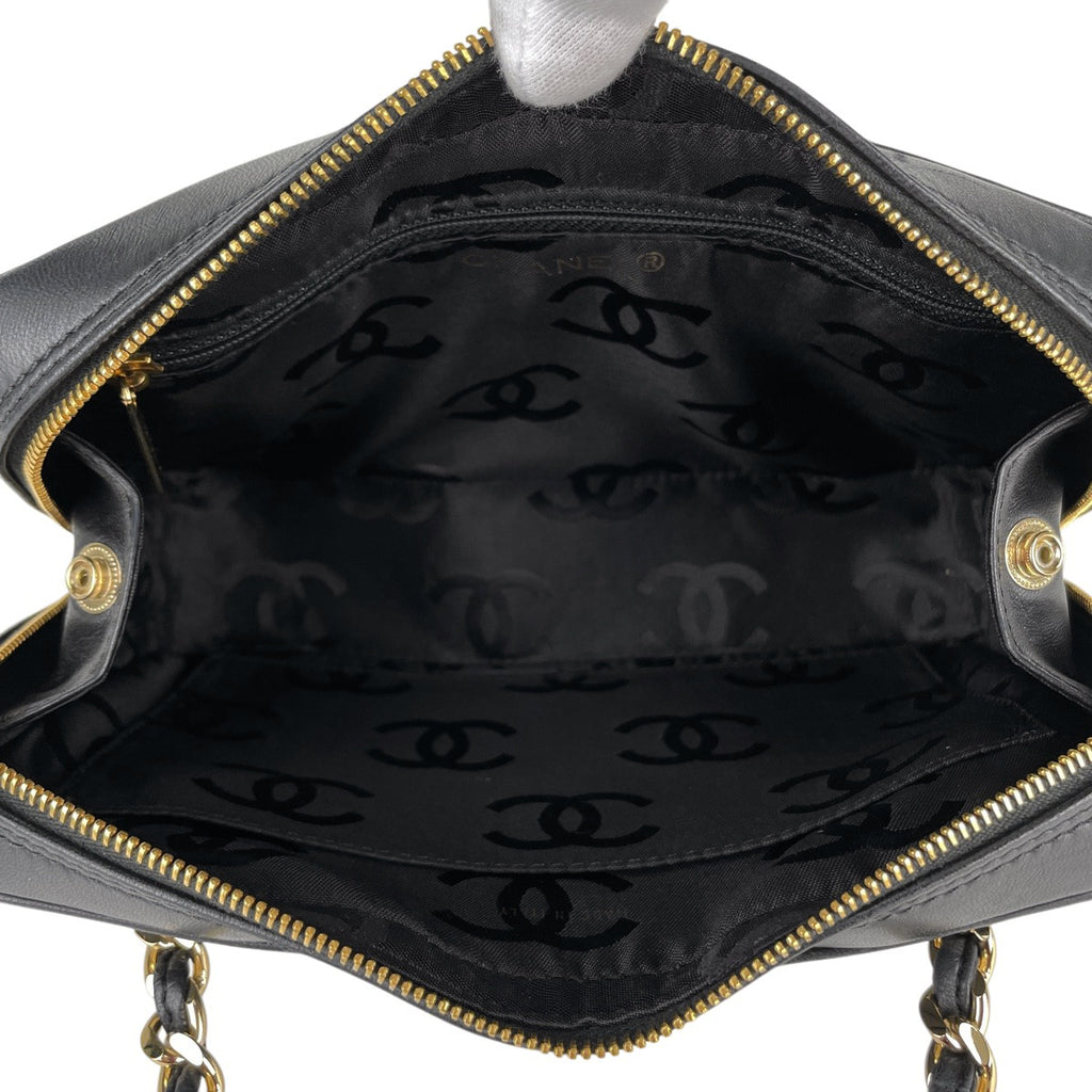 シャネル Vステッチ チェーン ハンドバッグ ココマーク ハンドバッグ レザー ブラック レディース 【中古】brbag