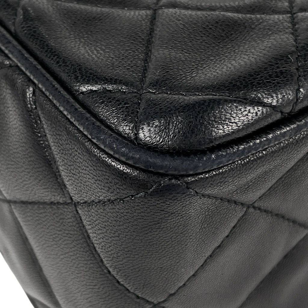 シャネル ココマーク フリンジ チェーン ショルダーバッグ マトラッセ タッセル ショルダーバッグ レザー ブラック 【中古】brbag