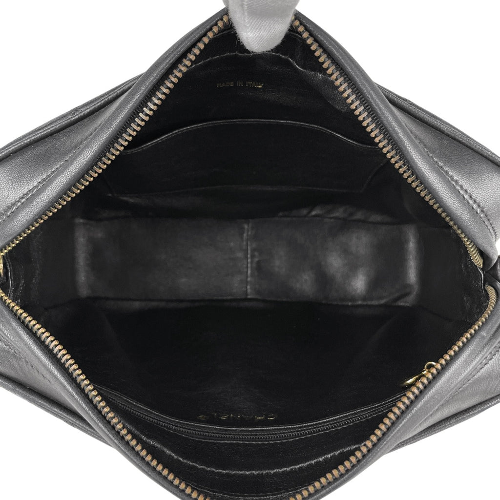 シャネル ココマーク フリンジ チェーン ショルダーバッグ マトラッセ タッセル ショルダーバッグ レザー ブラック 【中古】brbag