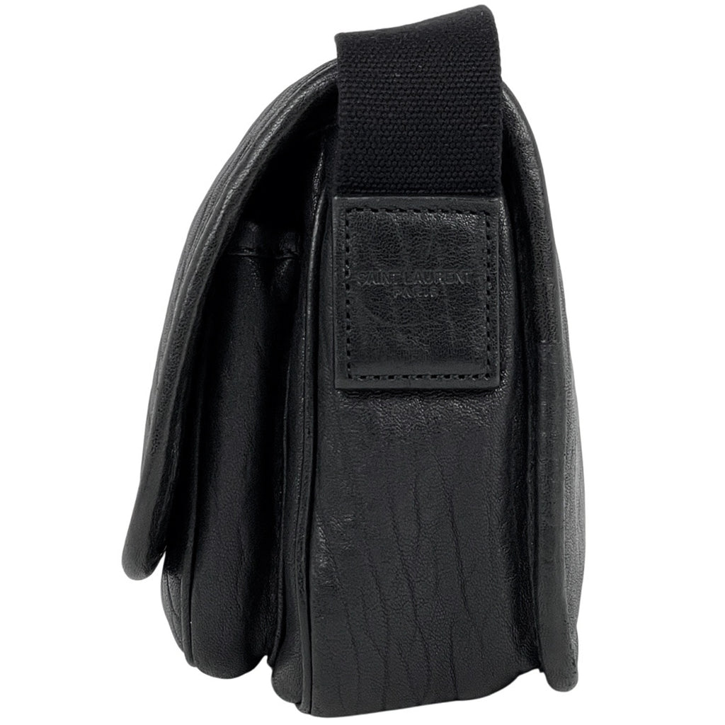 サンローラン ニキ スモール メッセンジャー 斜め掛け ショルダーバッグ レザー ブラック 776611 レディース 【中古】brbag