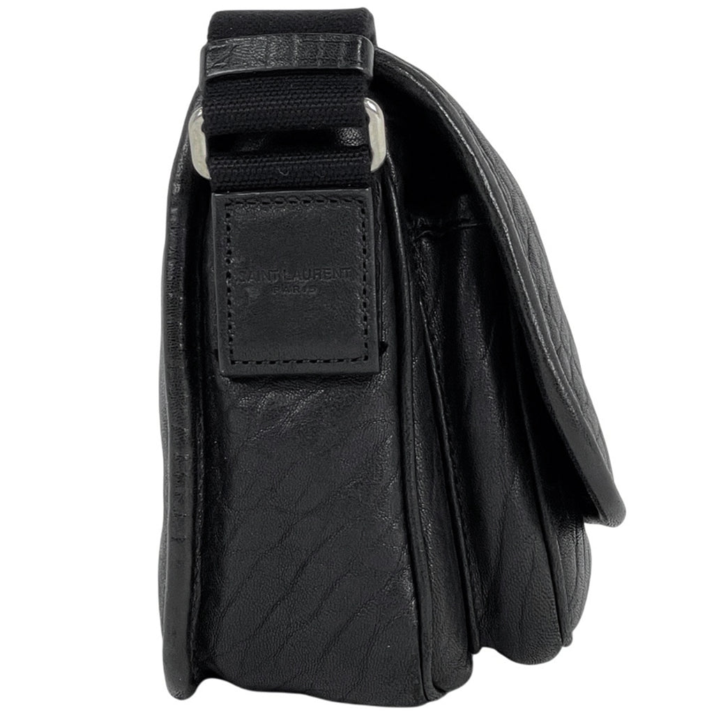 サンローラン ニキ スモール メッセンジャー 斜め掛け ショルダーバッグ レザー ブラック 776611 レディース 【中古】brbag