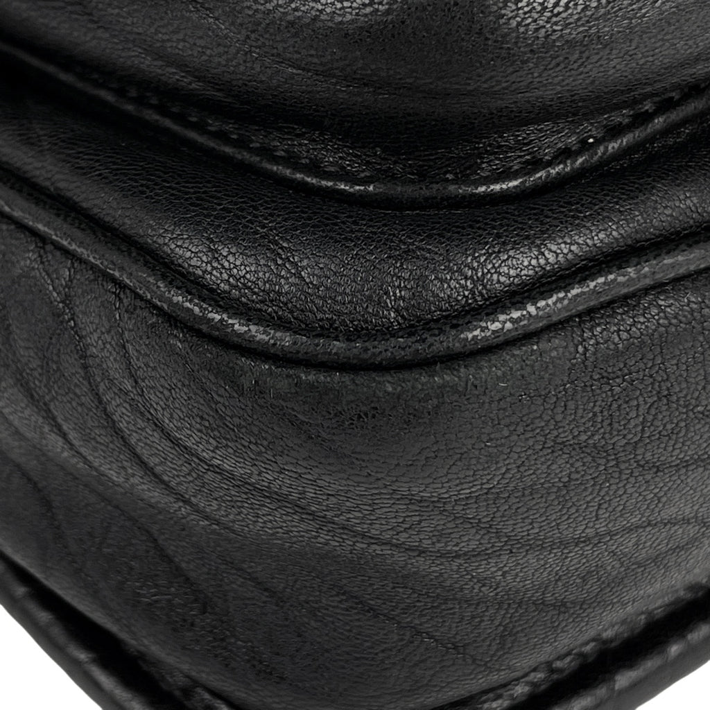 サンローラン ニキ スモール メッセンジャー 斜め掛け ショルダーバッグ レザー ブラック 776611 レディース 【中古】brbag