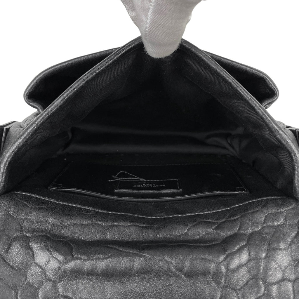 サンローラン ニキ スモール メッセンジャー 斜め掛け ショルダーバッグ レザー ブラック 776611 レディース 【中古】brbag