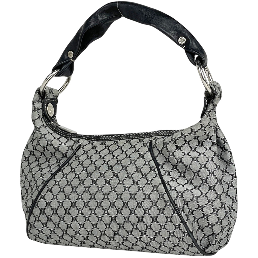 セリーヌ マカダム柄 ショルダーバッグ ワンショルダー ハンドバッグ ショルダーバッグ キャンバス ブラック レディース 【中古】brbag