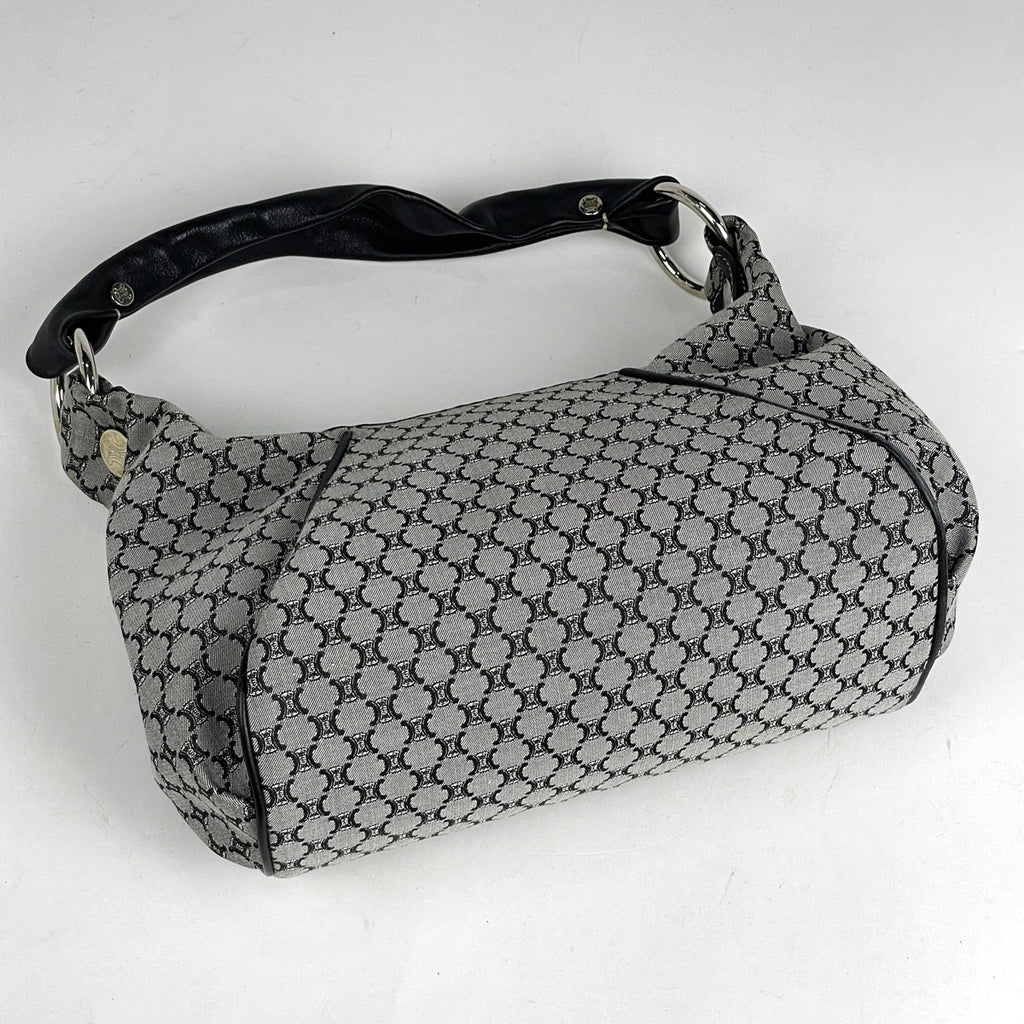 セリーヌ マカダム柄 ショルダーバッグ ワンショルダー ハンドバッグ ショルダーバッグ キャンバス ブラック レディース 【中古】brbag