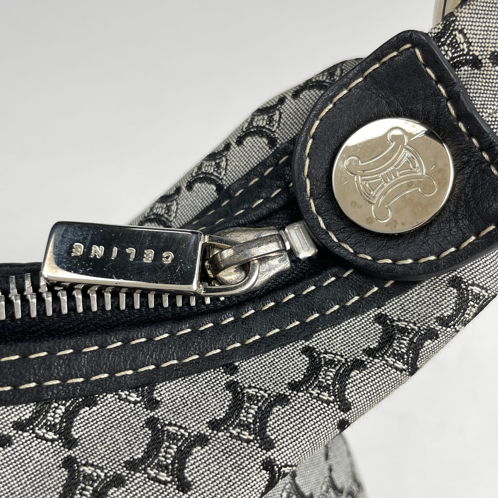 セリーヌ マカダム柄 ショルダーバッグ ワンショルダー ハンドバッグ ショルダーバッグ キャンバス ブラック レディース 【中古】brbag