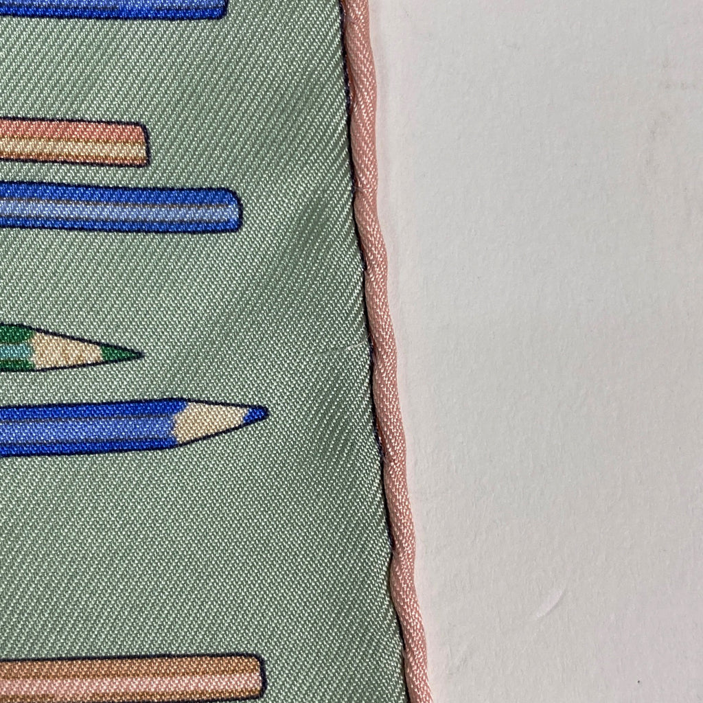 エルメス プチカレ A VOS CRAYONS さぁ 色鉛筆を出して スカーフ シルク グリーン マルチカラー レディース 【中古】brbag