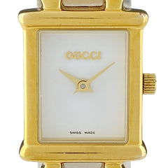 グッチ チェンジベルト 1800L 腕時計 SS GP クォーツ ホワイト レディース 【中古】wtcbb