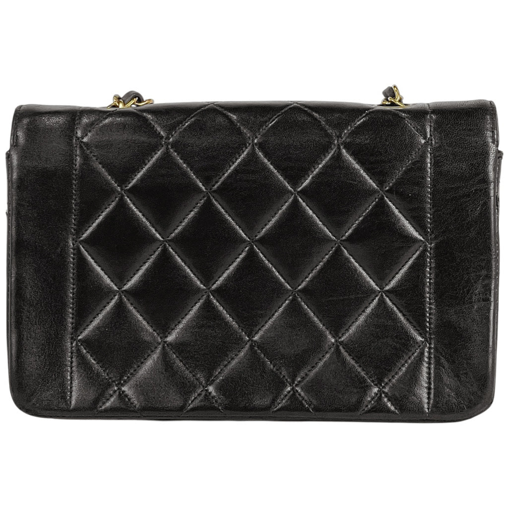 シャネル ダイアナ マトラッセ シングルフラップ チェーン ショルダーバッグ ココマーク ショルダーバッグ レザー ブラック A01164 レディース 【中古】brbag