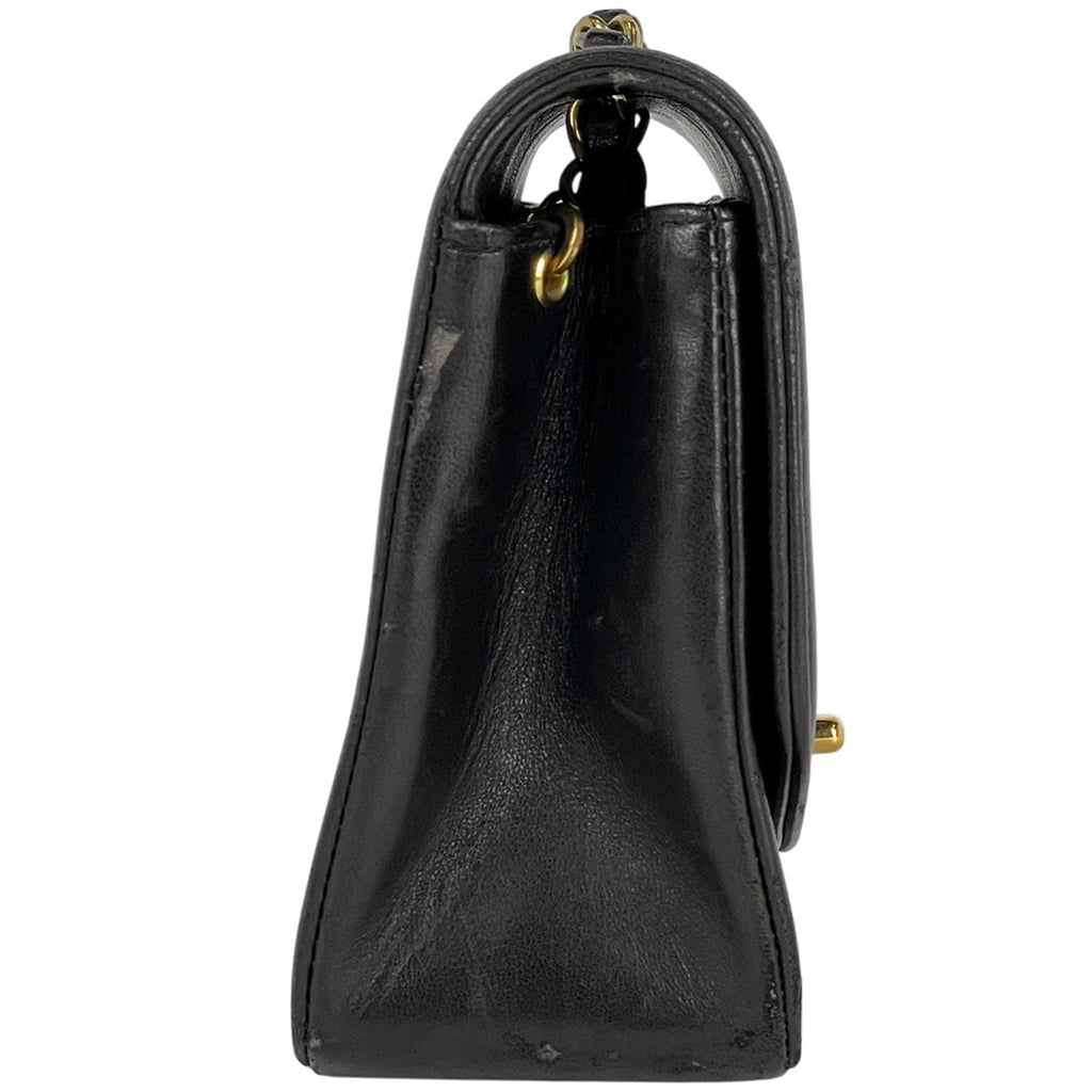 シャネル ダイアナ マトラッセ シングルフラップ チェーン ショルダーバッグ ココマーク ショルダーバッグ レザー ブラック A01164 レディース 【中古】brbag