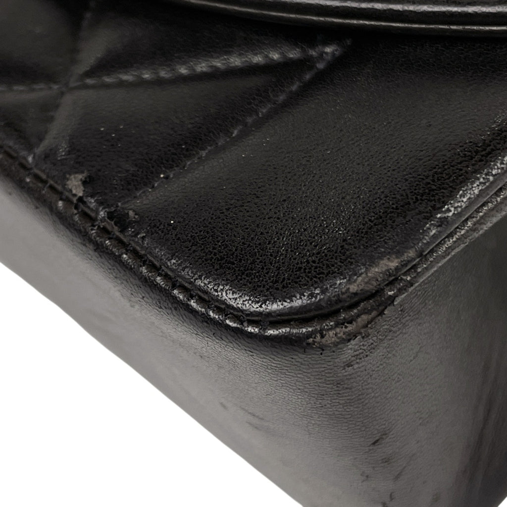 シャネル ダイアナ マトラッセ シングルフラップ チェーン ショルダーバッグ ココマーク ショルダーバッグ レザー ブラック A01164 レディース 【中古】brbag