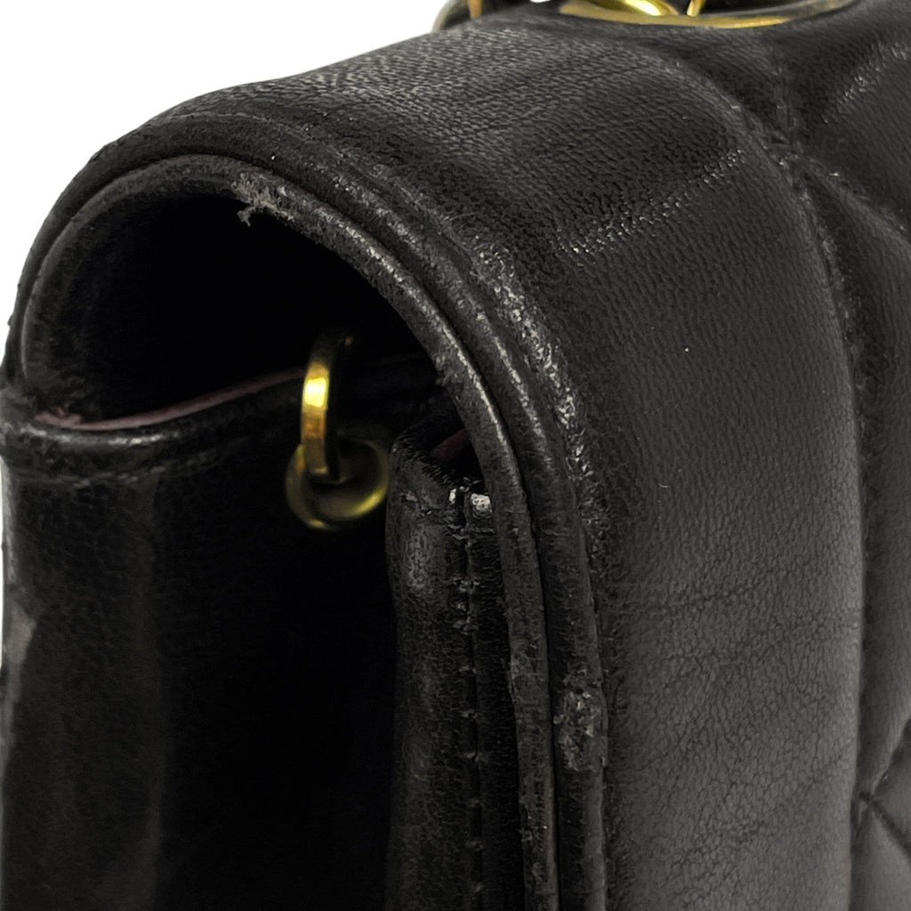 シャネル ダイアナ マトラッセ シングルフラップ チェーン ショルダーバッグ ココマーク ショルダーバッグ レザー ブラック A01164 レディース 【中古】brbag