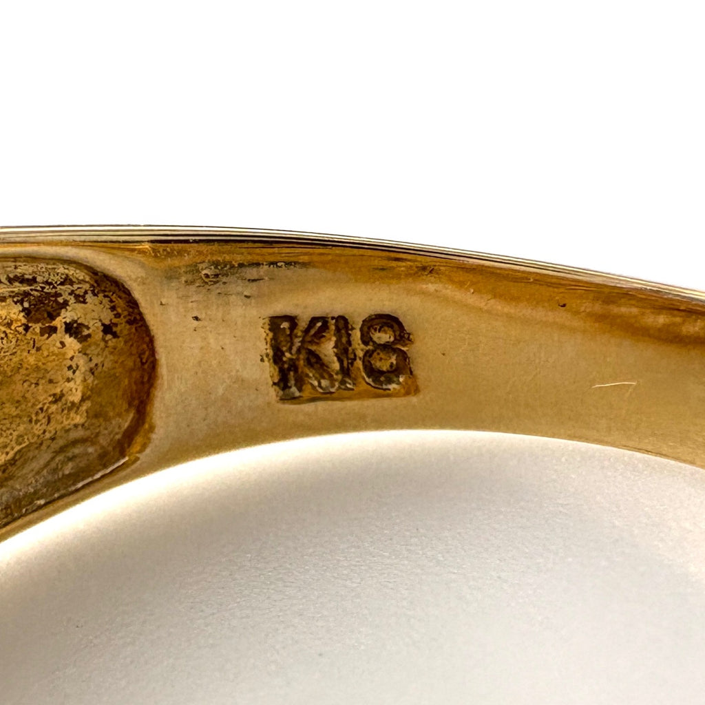 メレダイヤ デザインリング YG イエローゴールド 指輪 リング 13号 K18 ダイヤモンド レディース ノンブランドジュエリー 【中古】nbjwl