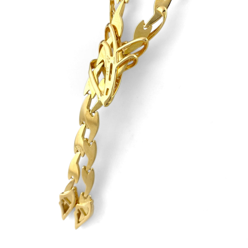 ジュネ メレダイヤ デザインネックレス YG イエローゴールド ペンダント ネックレス 750 YG ダイヤモンド レディース 【中古】brjwl