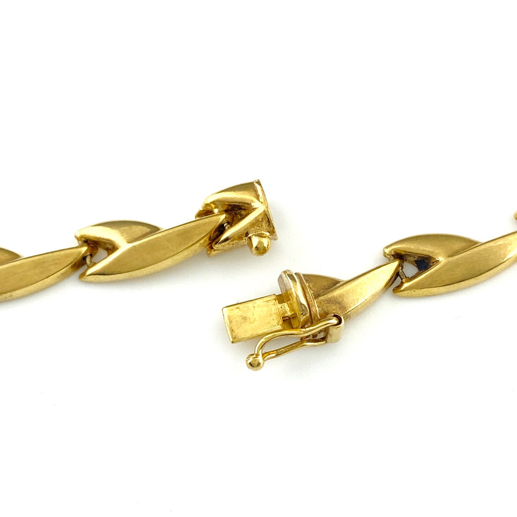 ジュネ メレダイヤ デザインネックレス YG イエローゴールド ペンダント ネックレス 750 YG ダイヤモンド レディース 【中古】brjwl