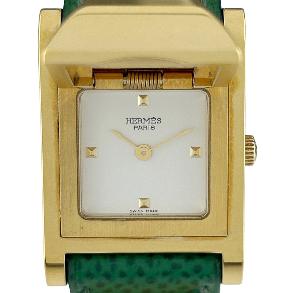 【保証書】エルメス メドール ME1.201 腕時計 SS GP クォーツ ホワイト レディース 【中古】wtcbb