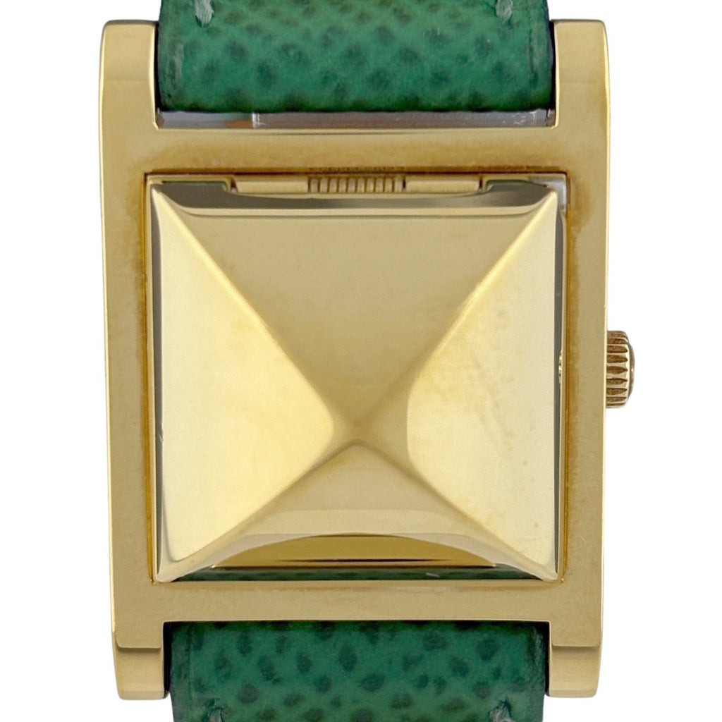 【保証書】エルメス メドール ME1.201 腕時計 SS GP クォーツ ホワイト レディース 【中古】wtcbb