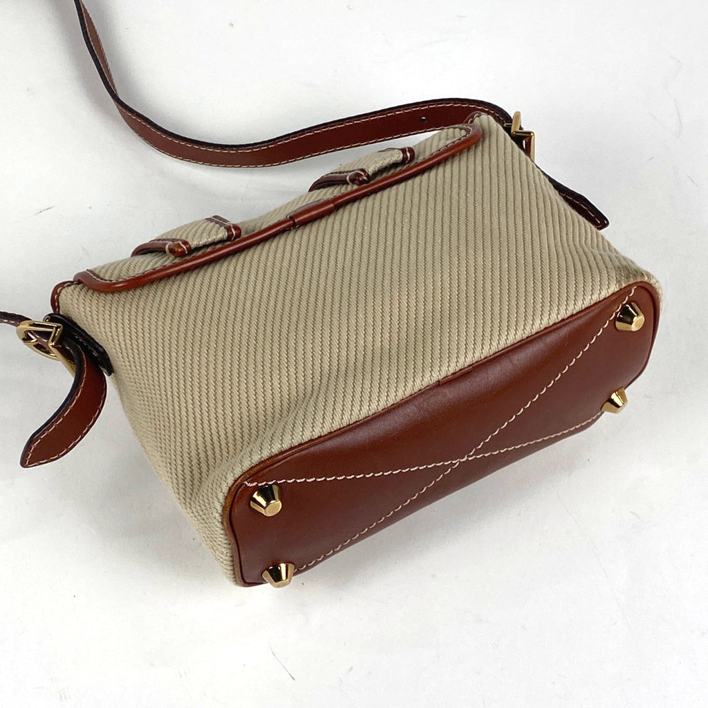 クロエ ロゴ ショルダーバッグ 斜め掛け ショルダーバッグ キャンバス ベージュ ブラウン レディース 【中古】brbag