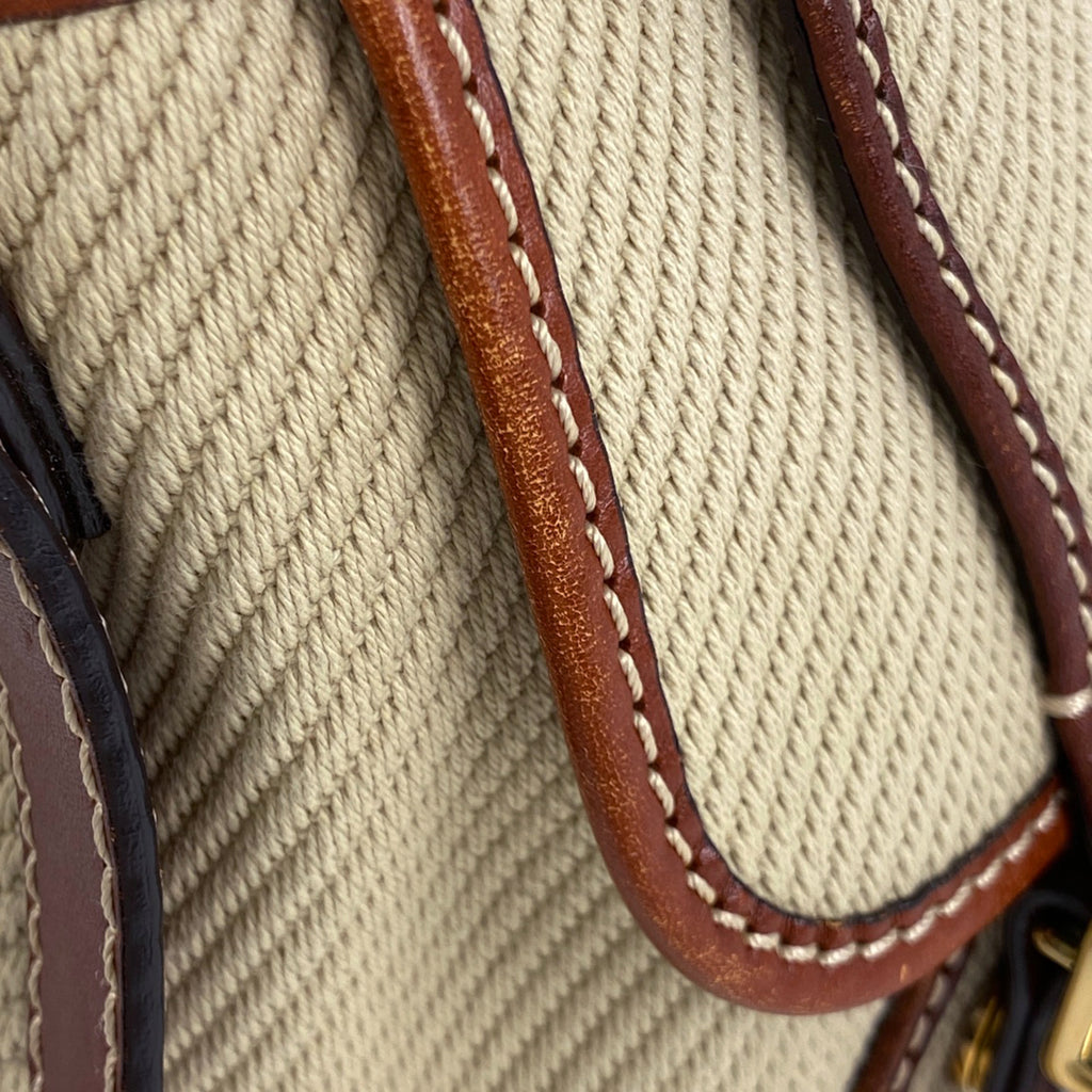 クロエ ロゴ ショルダーバッグ 斜め掛け ショルダーバッグ キャンバス ベージュ ブラウン レディース 【中古】brbag