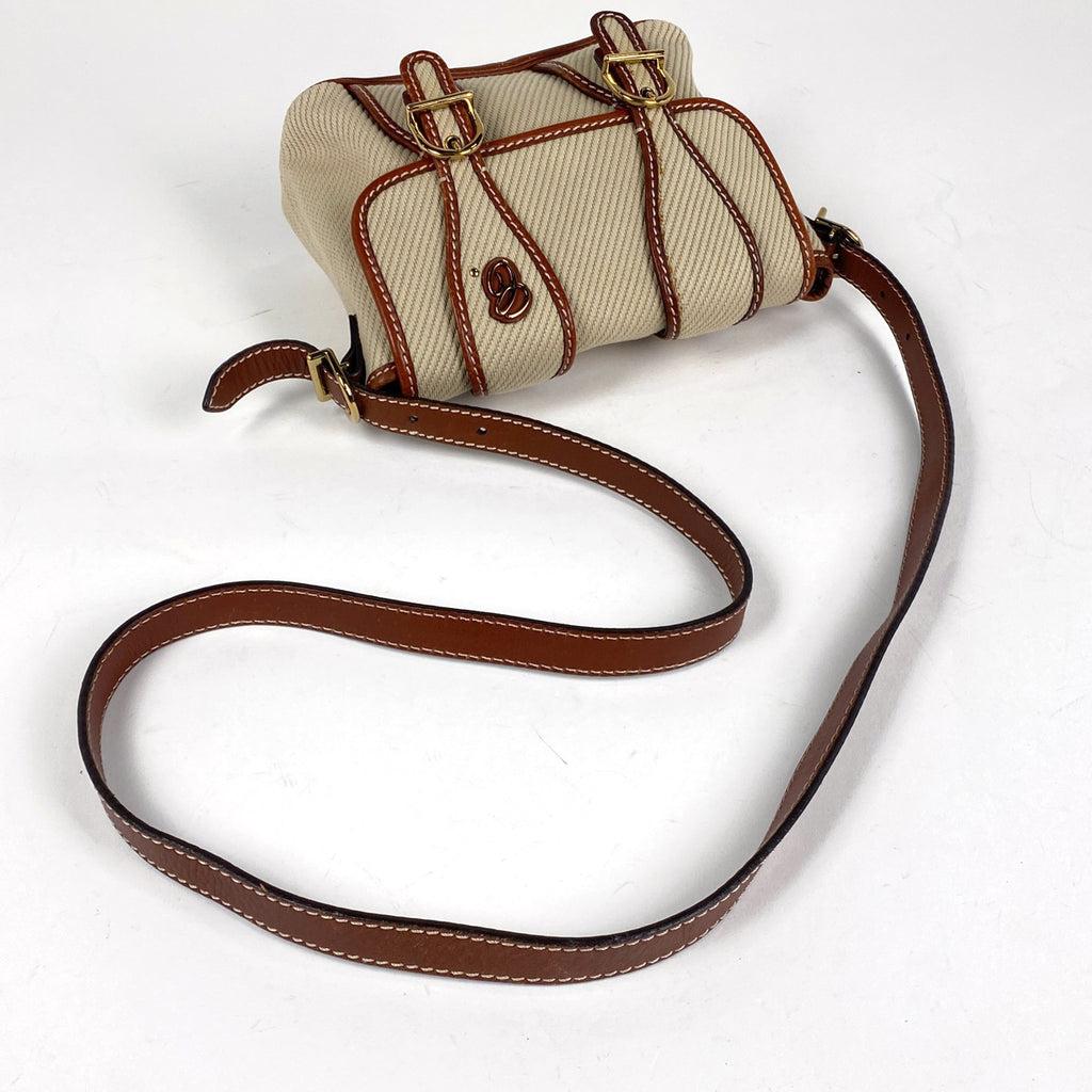 クロエ ロゴ ショルダーバッグ 斜め掛け ショルダーバッグ キャンバス ベージュ ブラウン レディース 【中古】brbag